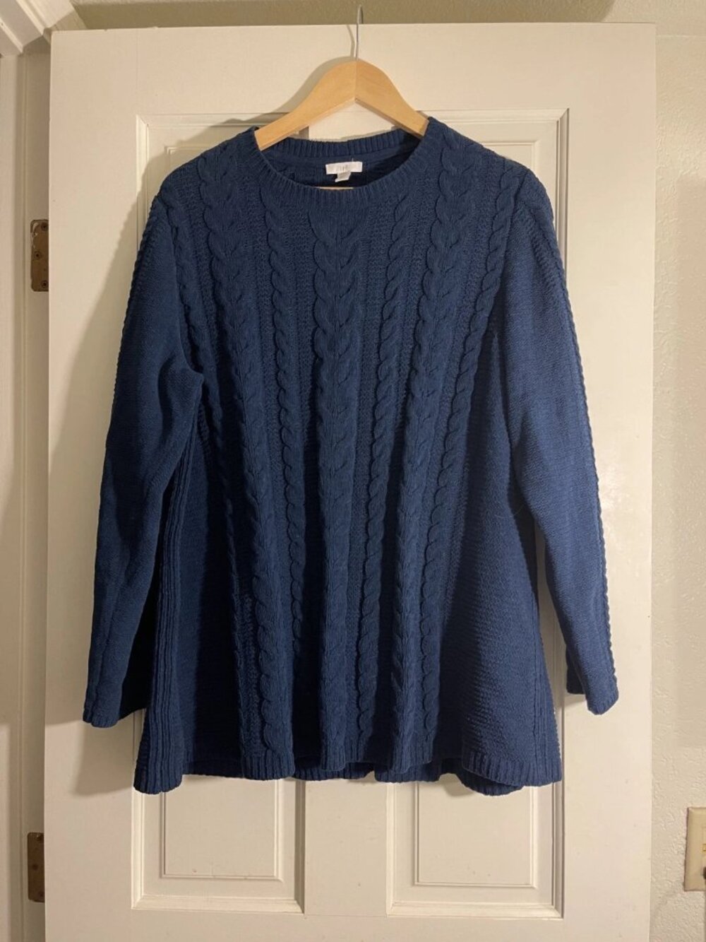 J Jill blue chenille oversize sweater PL soft classic capsule staple lagenlook